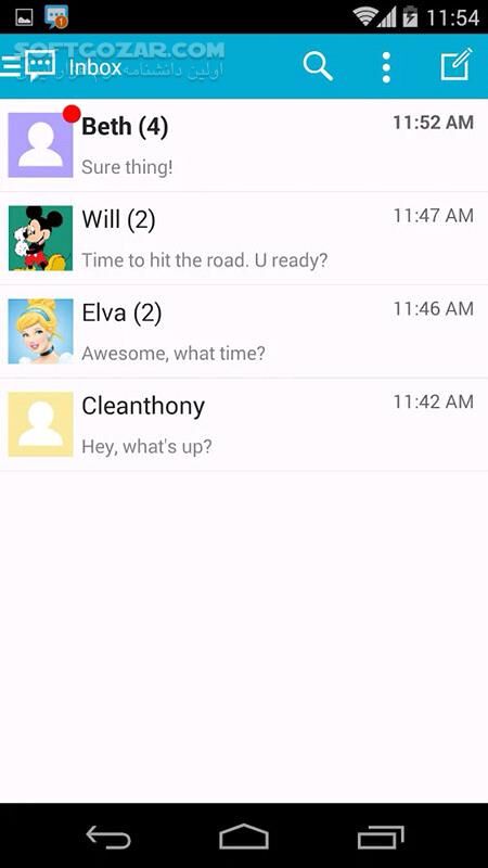 دانلود Handcent Next SMS 11.6.3 for Android +5.0 - دانلود نرم افزار مدیریت اس ام اس برای اندروید - سافت گذر