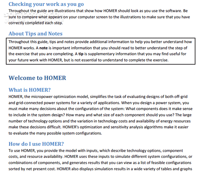 دانلود Getting Started Guide For HOMER Legacy - دانلود کتاب هومر - سافت گذر