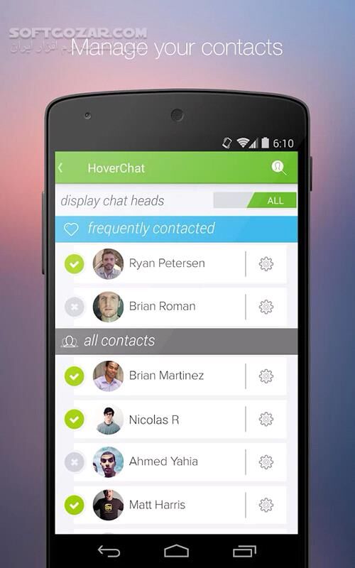 دانلود HoverChat 2.2.3 for Android +2.2 - دانلود مدیریت پیام کوتاه با محیطی متفاوت برای اندروید - سافت گذر