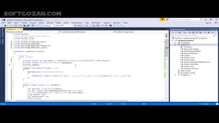 دانلود آموزش ساده و حرفه ای ساخت ربات تلگرام به زبان سی‌شارپ - دانلود آموزش ساخت ربات تلگرام - سافت گذر