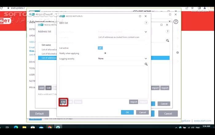 دانلود آموزش تصویری رفع بلاک سایت بروزرسانی آنتی‌ویروس نود32، در آنتی‌ویروس ESET NOD32 ورژن‌های 9 و بالاتر - دانلود آموزش رفع بلاک سایت در آنتی ویروس نود 32 - سافت گذر