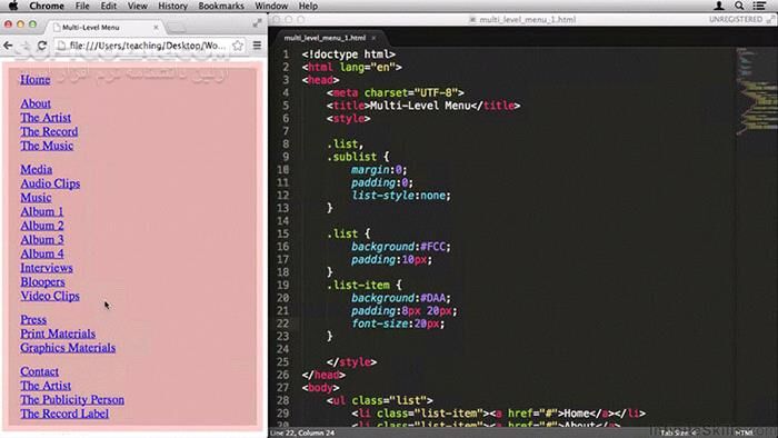 دانلود InfiniteSkills - CSS3 Dropdown Menus Training Video - دانلود فیلم آموزش ساخت منوهای کشویی با سی‌اِس‌اِس3 - سافت گذر