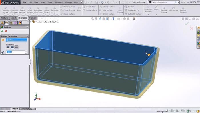 دانلود InfiniteSkills - SolidWorks - Surfacing Fundamentals Training Video - دانلود فیلم آموزش سالیدوُرکس – مهارت‌های بنیادی طراحی سطوح  - سافت گذر