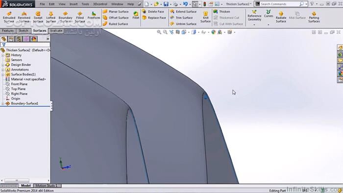 دانلود InfiniteSkills - SolidWorks - Surfacing Fundamentals Training Video - دانلود فیلم آموزش سالیدوُرکس – مهارت‌های بنیادی طراحی سطوح  - سافت گذر