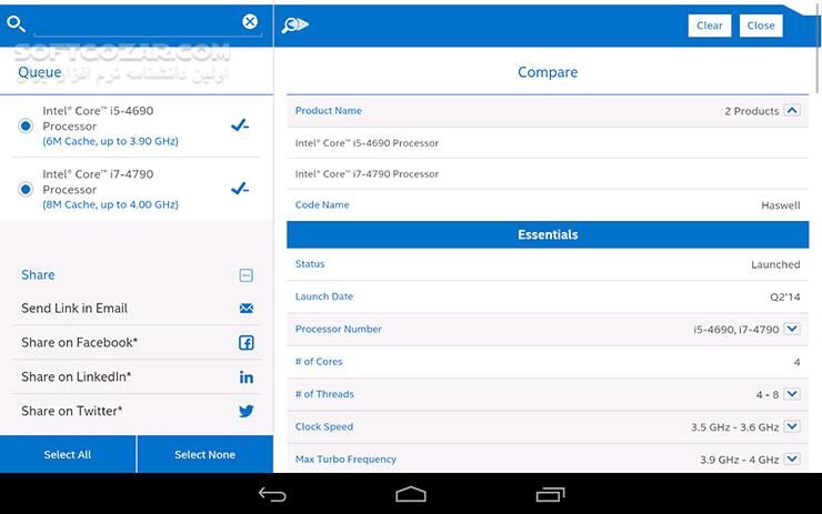 دانلود Intel ARK 2.1.2 for Android +2.3 - دانلود اطلاعات Cpu های اینتل برای اندروید - سافت گذر
