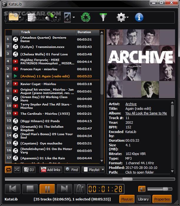 دانلود KataLib 5.1.0.0 - دانلود ویرایش، تبدیل و مدیریت موسیقی و فایل‌های صوتی - سافت گذر