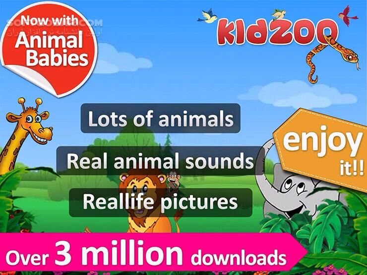 دانلود Kids Zoo,Animal Sounds & Photo 6.1 for Android +3.2 - دانلود آموزش حیوانات به زبان انگلیسی برای کودکان برای اندروید - سافت گذر