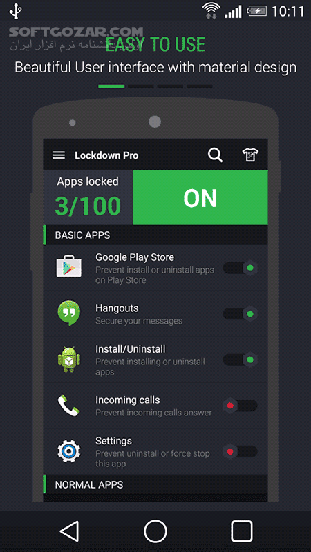 دانلود Lockdown Pro 2.7.0 for Adnroid +3.0 - دانلود رمز گذاری برنامه ها برای اندروید - سافت گذر