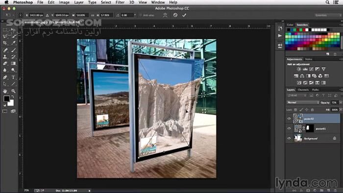 دانلود Lynda - Working with Perspective in Photoshop - دانلود فیلم آموزش کار با پرسپکتیو در فتوشاپ - سافت گذر