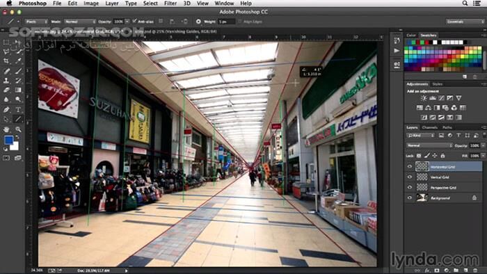 دانلود Lynda - Working with Perspective in Photoshop - دانلود فیلم آموزش کار با پرسپکتیو در فتوشاپ - سافت گذر