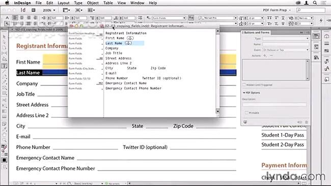 دانلود Lynda - Creating PDF Forms with InDesign - دانلود فیلم آموزش ایجاد فرم‌های پی‌دی‌اف با نرم‌افزار این‌دیزاین - سافت گذر