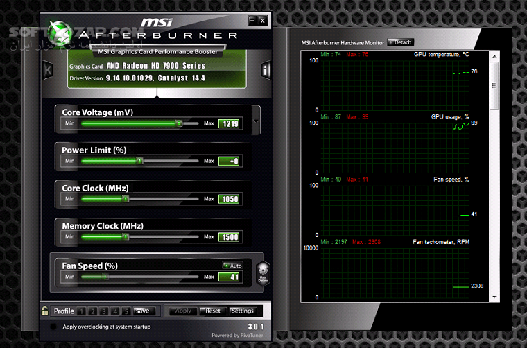 دانلود MSI Afterburner 4.6.5 - دانلود اورکلاک کارت گرافیک - سافت گذر
