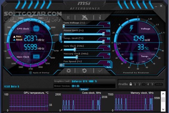 دانلود MSI Afterburner 4.6.5 - دانلود اورکلاک کارت گرافیک - سافت گذر