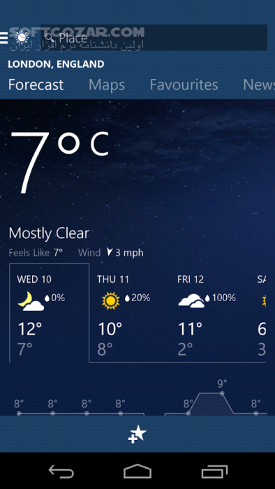 دانلود MSN Weather 1.2.0 for Android +4.1 - دانلود برنامه قدرتمند پیش بینی آب و هوا MSN برای اندروید برای اندروید - سافت گذر