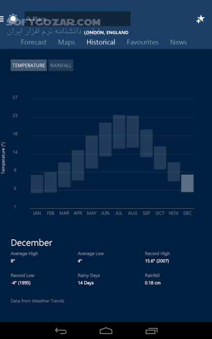 دانلود MSN Weather 1.2.0 for Android +4.1 - دانلود برنامه قدرتمند پیش بینی آب و هوا MSN برای اندروید برای اندروید - سافت گذر