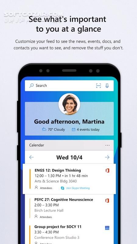 دانلود Microsoft Launcher 6.250701.0.1169580 For Android +5.1 - دانلود لانچر مایکروسافت برای اندروید - سافت گذر