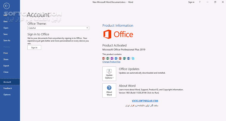 دانلود Office 2019 Pro Plus 2509 Build 19231.20194 Retail October 2025 - دانلود آفیس 2019 - سافت گذر
