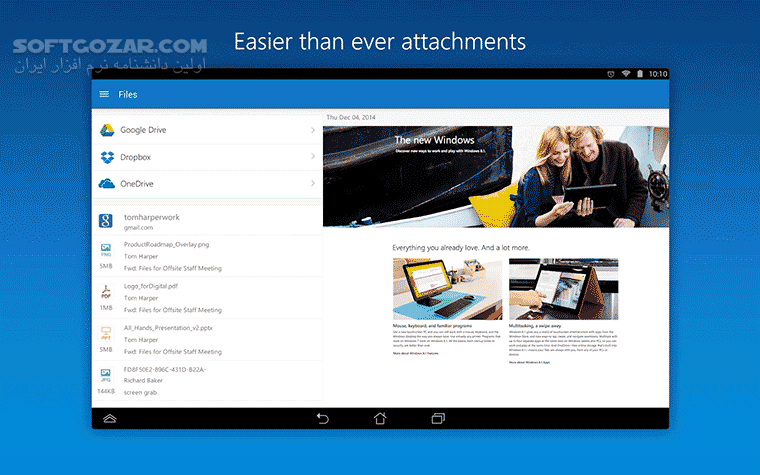 دانلود Microsoft Outlook 5.2546.1 for Android +9.0 - دانلود مایکروسافت اوت لوک اندروید برای اندروید - سافت گذر