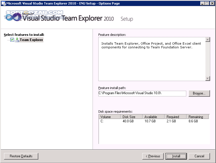 دانلود Microsoft Visual Studio Team Foundation Server 2010 x86/x64 - دانلود ویرایش خاص نرم افزار Visual Studio‌ برای انجام گروهی پروژه های برنامه نویسی - سافت گذر