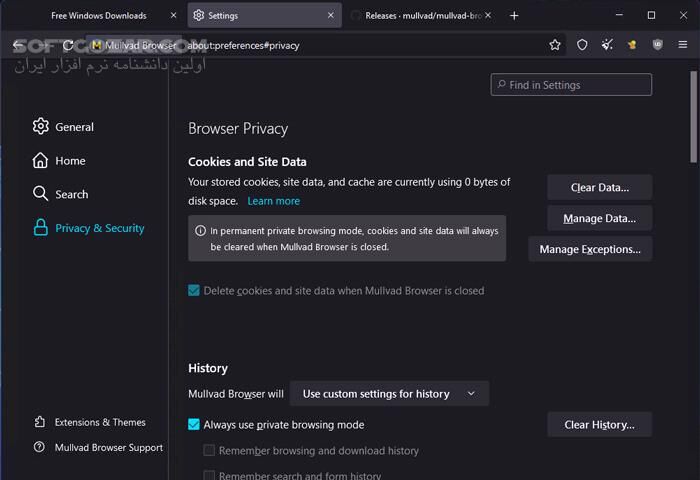 دانلود Mullvad Browser v13.5.1 - دانلود مرورگر بسیار امن برای جست‌وجوی بی‌خطر در اینترنت - سافت گذر