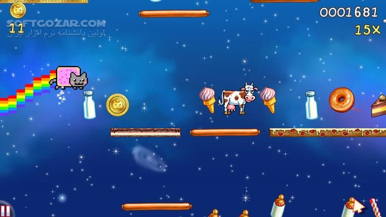 دانلود Nyan Cat Lost In Space - دانلود بازی گربه‌ی شکمو - گمشده در فضا - سافت گذر