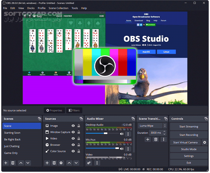 دانلود OBS Studio 32.0.3 Win/Mac/Linux + Portable - دانلود استریم زنده - سافت گذر