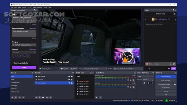 دانلود OBS Studio 32.0.3 Win/Mac/Linux + Portable - دانلود استریم زنده - سافت گذر