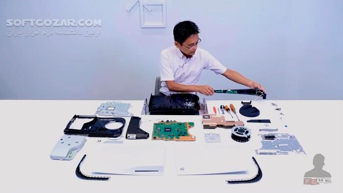 دانلود ویدئوی بازکردن بدنه کنسول بازی PS5 و آشنایی با قطعات داخلی آن - دانلود آشنایی با PS5 - سافت گذر