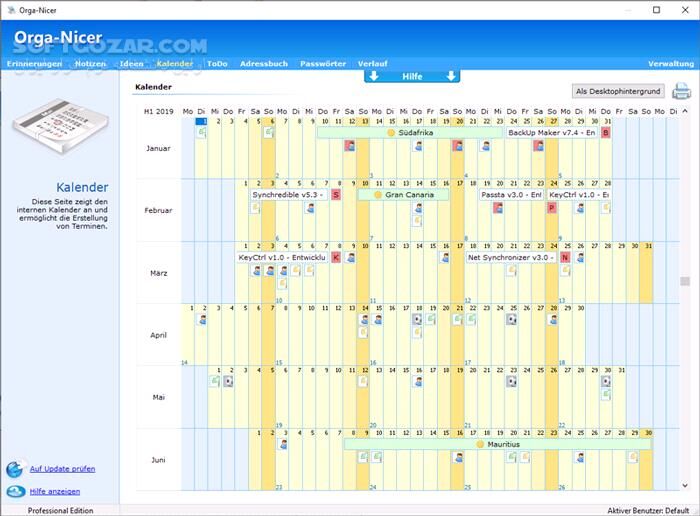 دانلود Orga-Nicer Professional 3.304 - دانلود مدیریت کامل تقویم، یادداشت‌ها و وظایف - سافت گذر