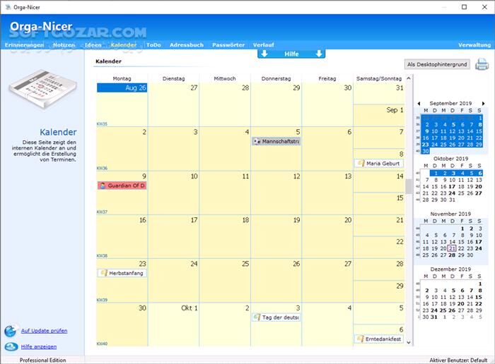 دانلود Orga-Nicer Professional 3.304 - دانلود مدیریت کامل تقویم، یادداشت‌ها و وظایف - سافت گذر