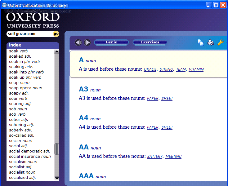دانلود Oxford Collocations Dictionary 2nd Edition 2009 - دانلود فرهنگ لغت آکسفورد شامل عبارات دو یا چند کلمه ای و ترکیبی (کالوکیشن) - سافت گذر