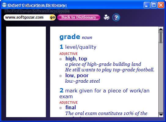 دانلود Oxford Collocations Dictionary 2nd Edition 2009 - دانلود فرهنگ لغت آکسفورد شامل عبارات دو یا چند کلمه ای و ترکیبی (کالوکیشن) - سافت گذر