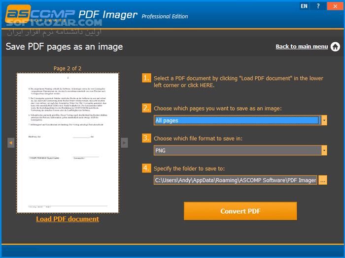 دانلود PDF Imager Professional 2.011 - دانلود تبدیل فرمت فایل های پی دی اف - سافت گذر