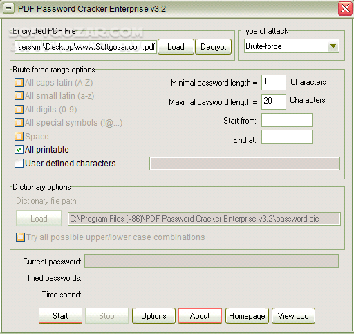 دانلود PDF Cracker 3.20 + Portable / PDF Password Cracker Enterprise 3.2 - دانلود بهترین نرم افزار برای برداشتن و شکستن قفل PDF - سافت گذر