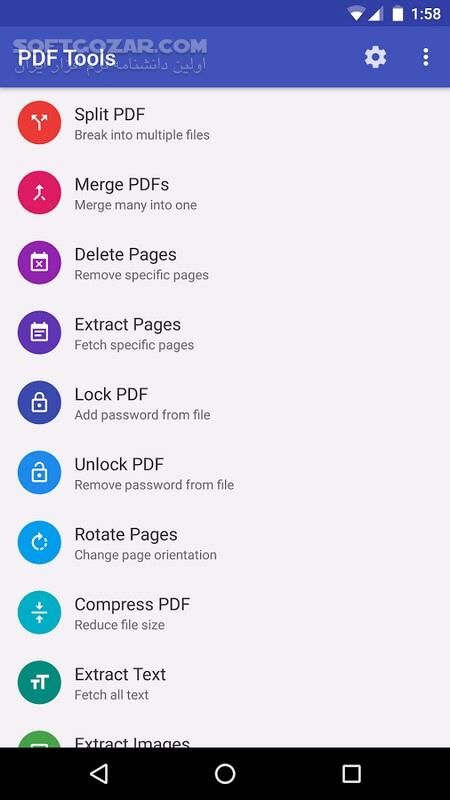 دانلود PDF Tools 3.2 for android +4.0.3 - دانلود ساخت فایل های PDF برای اندروید - سافت گذر