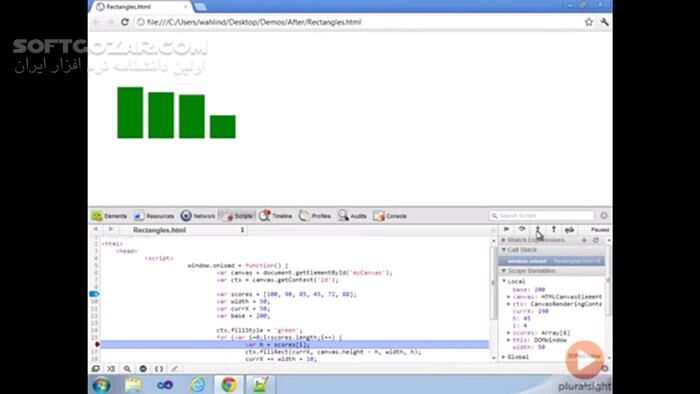 دانلود Pluralsight - HTML5 Canvas Fundamentals - دانلود فیلم آموزش اصول ترسیمات گرافیکی و دیگر داده‌های تصویری در اچ‌تی‌ام‌ال5 - سافت گذر