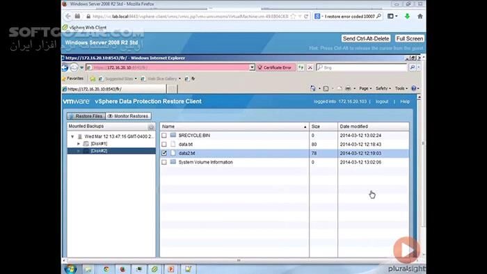 دانلود Pluralsight - VMware vSphere Data Protection - دانلود فیلم آموزش محافظت، پشتیبان‌گیری و بازیابی داده‌های vSphere  - سافت گذر