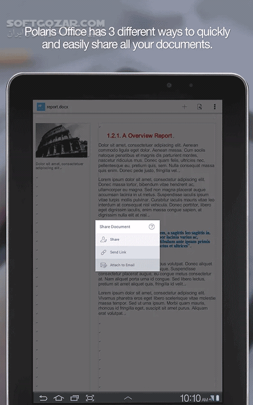 دانلود Polaris Office Pro + PDF 9.8.12 for Android +4.4 - دانلود پولاریس آفیس برای اندروید - سافت گذر