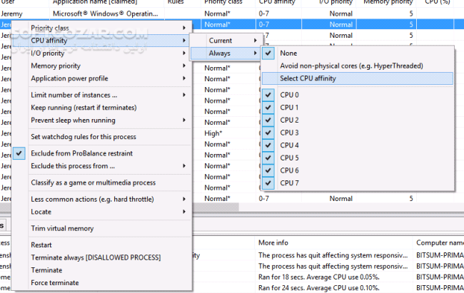 دانلود Bitsum Process Lasso Pro 16.1.0.46 - دانلود مدیریت برنامه های در حال اجرا - سافت گذر