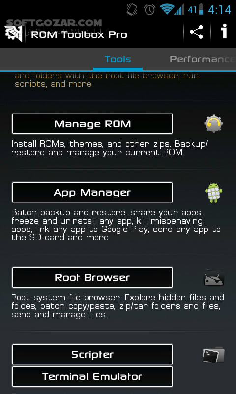دانلود ROM Toolbox Pro 6.5.1.0 for Android - دانلود ابزار سیستمی برای کنترل کامل اندروید برای اندروید - سافت گذر
