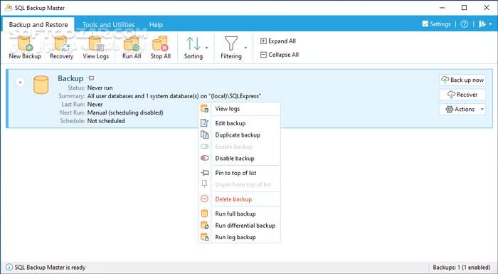 دانلود SQL Backup Master Enterprise 8.0.1017 - دانلود پشتیبان‌گیری از پایگاه‌های داده - سافت گذر