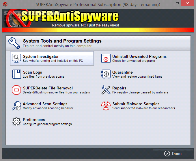 دانلود SUPERAntiSpyware Professional X 10.0.1280 + Offline Update - دانلود ضد جاسوس سوپر آنتی اسپایور - سافت گذر