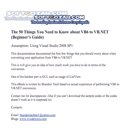 دانلود The 50 Things You Need to Know about VB6 to VB.NET - دانلود کتاب آموزش مهاجرت از VB6 به VB.NET - سافت گذر