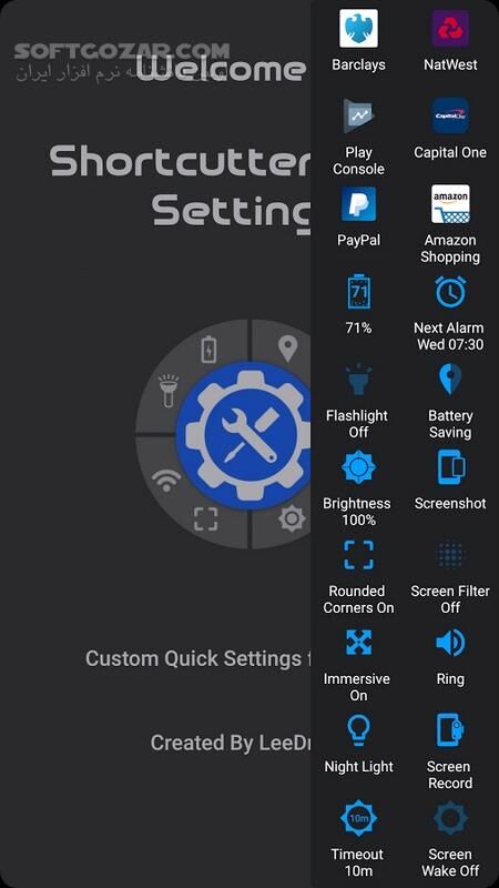 دانلود Shortcutter - Quick Settings​ & Sidebar Premium 7.7.9 For Android +6.0 - دانلود میانبر اندروید برای اندروید - سافت گذر