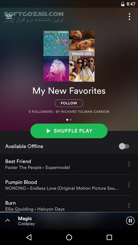 دانلود Spotify Music 9.1.2.1253 For Android +5.0 - دانلود اسپاتیفای برای اندروید - سافت گذر