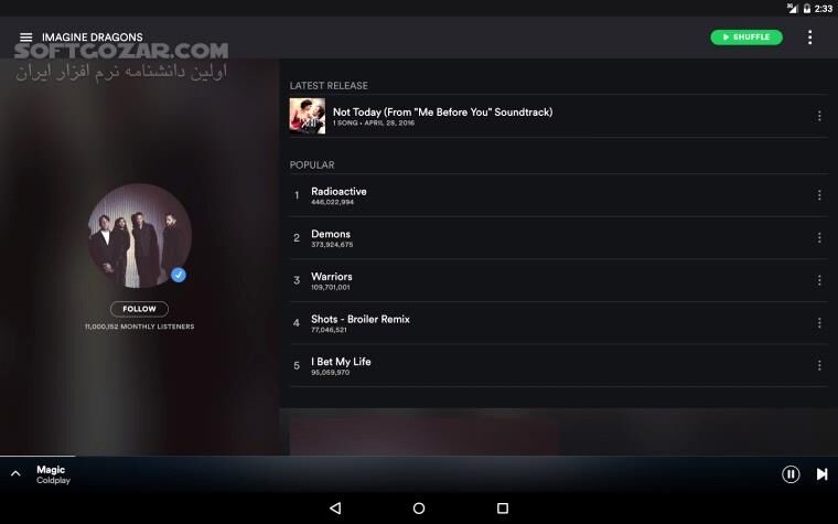 دانلود Spotify Music 9.1.2.1253 For Android +5.0 - دانلود اسپاتیفای برای اندروید - سافت گذر