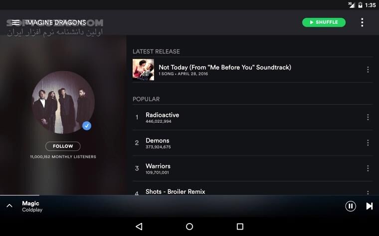 دانلود Spotify Music 9.1.2.1253 For Android +5.0 - دانلود اسپاتیفای برای اندروید - سافت گذر