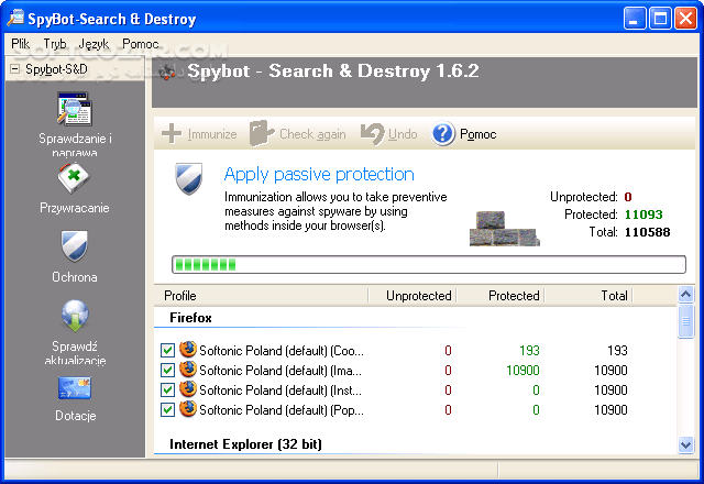 دانلود SpyBot – Search & Destroy 2.9.82.0 - دانلود اسپای بوت شناسایی و نابودسازی بدافزارها - سافت گذر