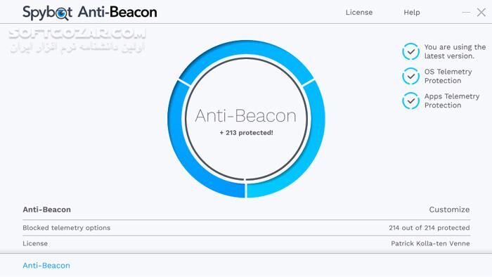 دانلود Spybot Anti-Beacon 5.1.1 - دانلود جلوگیری از ردیابی توسط مایکروسافت - سافت گذر