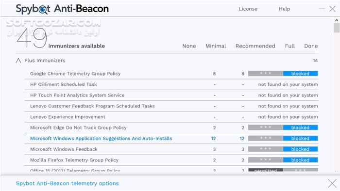 دانلود Spybot Anti-Beacon 5.1.1 - دانلود جلوگیری از ردیابی توسط مایکروسافت - سافت گذر